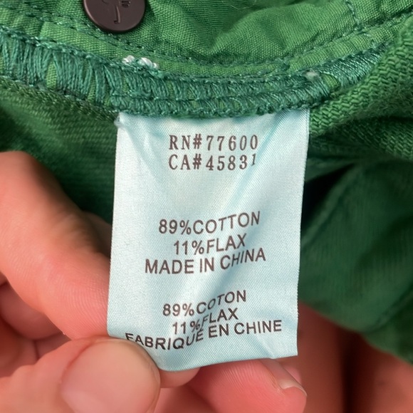 NWT Free People SR vs. Sandrine Rose women 27 green cotton/flax jeans very soft - Picture 11 of 11